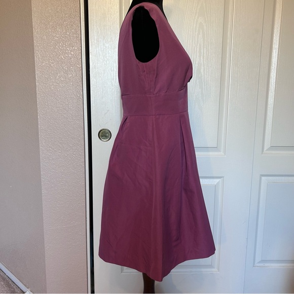 J Crew Mauve Pink Sleeveless Plunge Neckline‎ Cotton/Silk Dress Size 6 - Picture 3 of 5